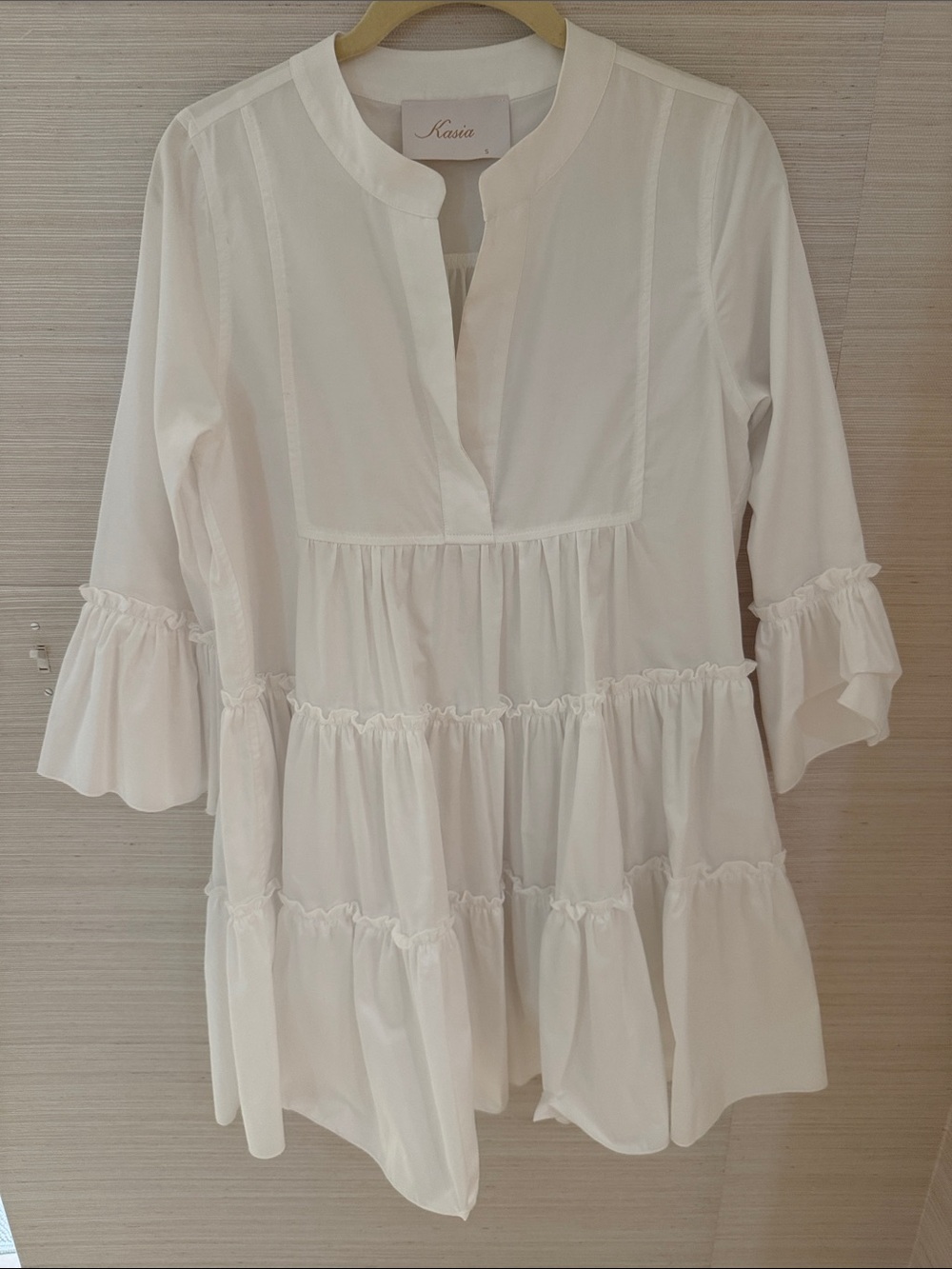 Kasia crisp white cotton dress